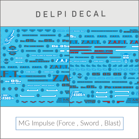 Delpi Water Decal (ดิแคลน้ำ) MG Impulse (Force , Sword , Blast) Gundam