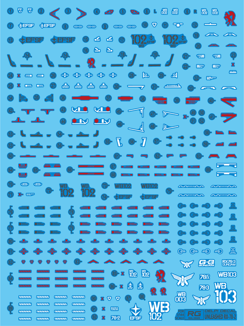 Delpi Water Decal (ดิแคลน้ำ) RG RX-78-2 2.0 UNLEASHED Style Gundam