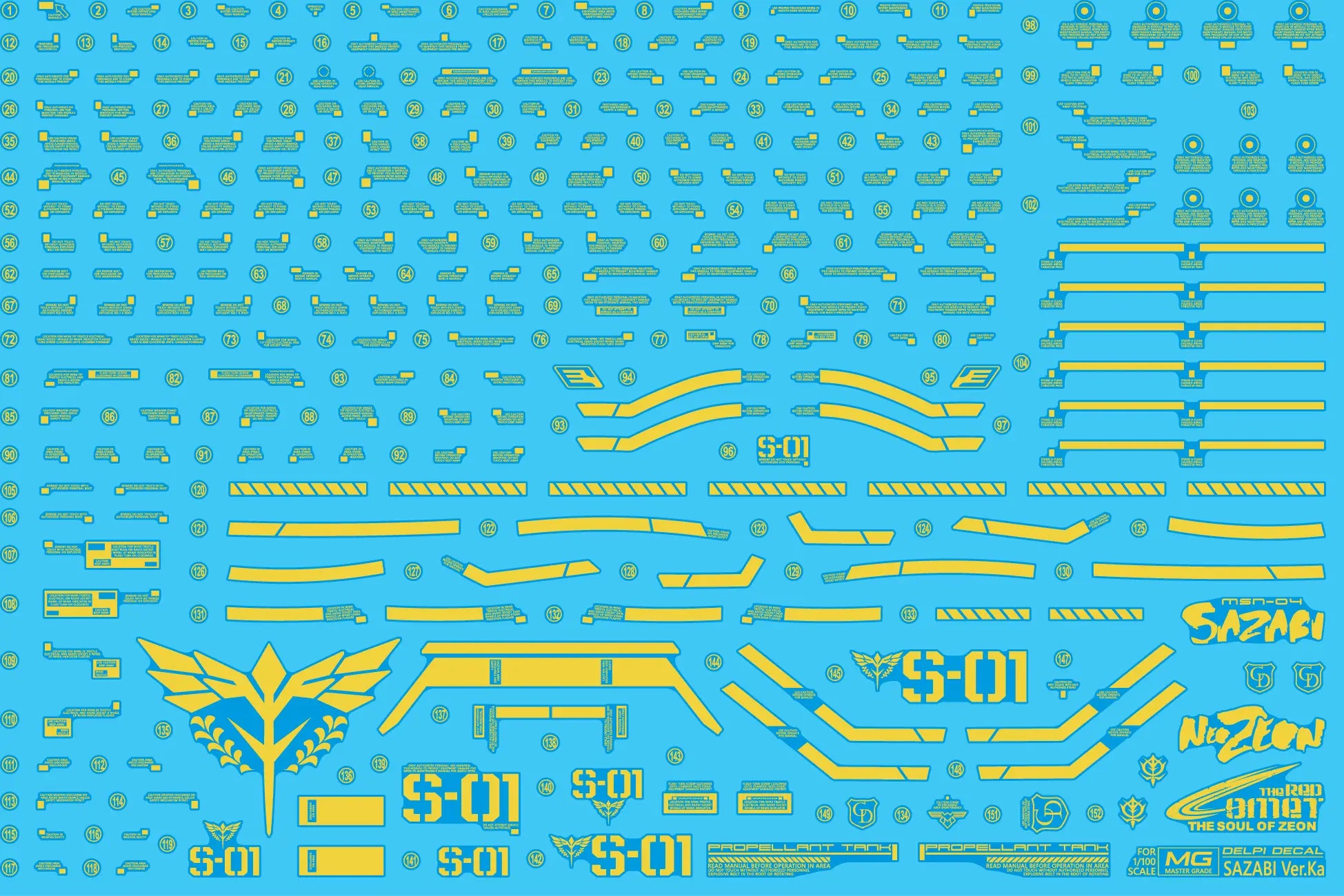 Delpi Water Decal (ดิแคลน้ำ) MG Sazabi Ver.Ka Delpi Decal