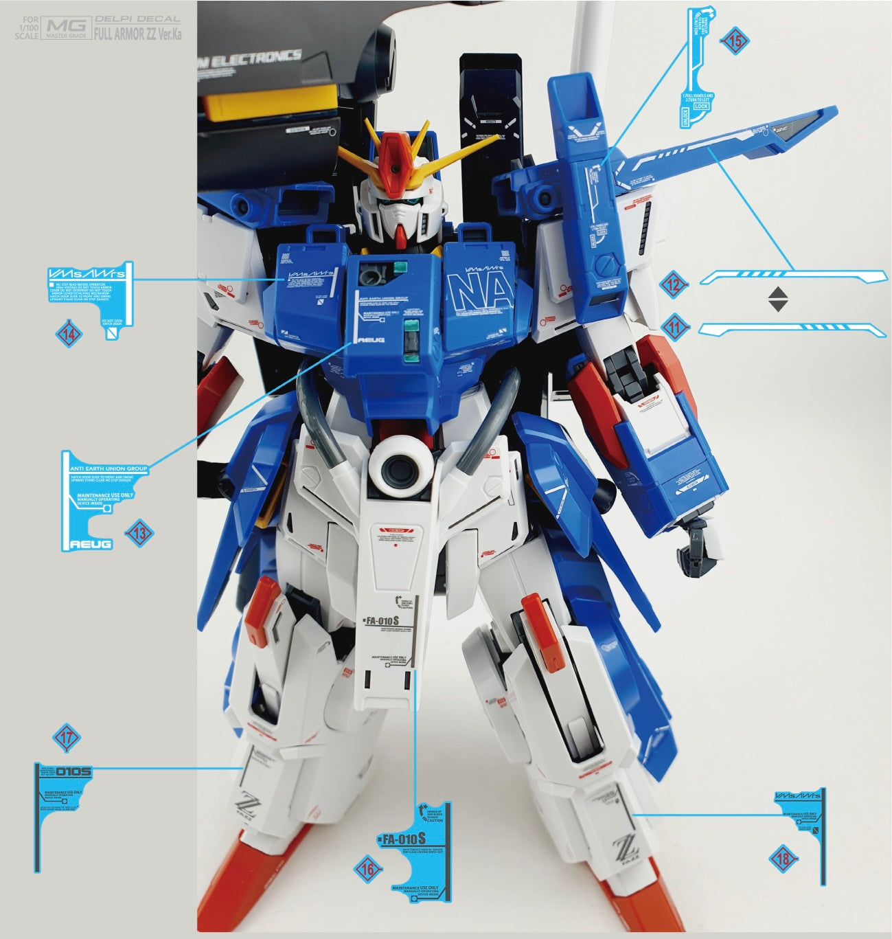 Delpi Decal (ดีคอลน้ำ) MG FULL ARMOR ZZ Delpi Decal