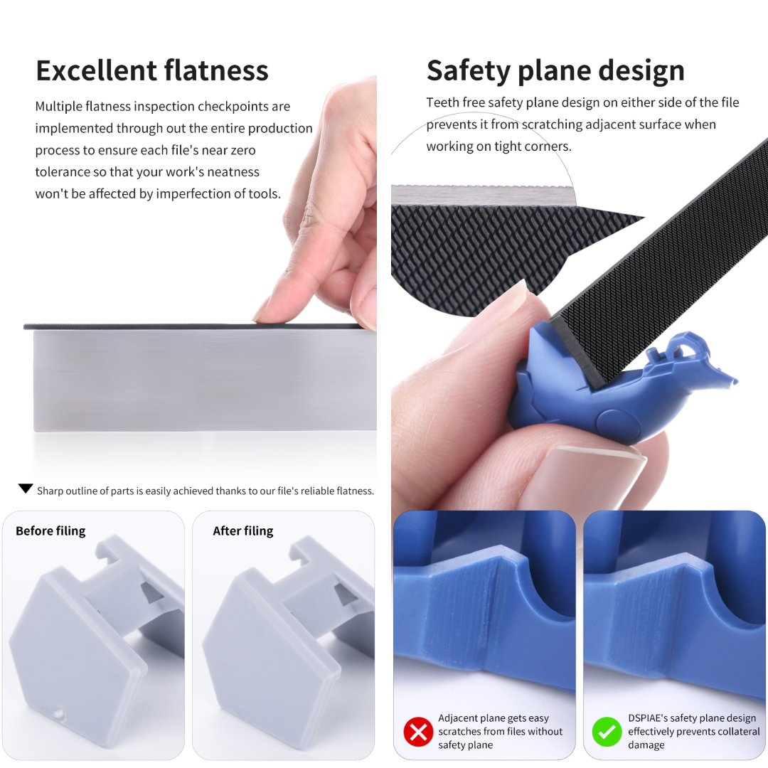 (New) DSPIAE ตะไบโมเดลสแตนเลสเคลือบคาร์บอน DLC Coated Stainless Steel File