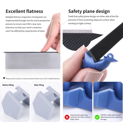 (New) DSPIAE ตะไบโมเดลสแตนเลสเคลือบคาร์บอน DLC Coated Stainless Steel File