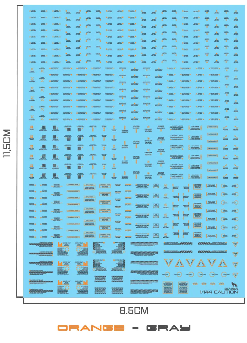Delpi Water Decal (ดิแคลน้ำ) 1/144 Mechanical Caution Delpi Decal