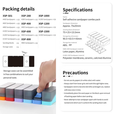 Combination of Self-adhesive Sandpaper By DSPIAE กระดาษทรายพร้อมด้ามจับ Dspiae