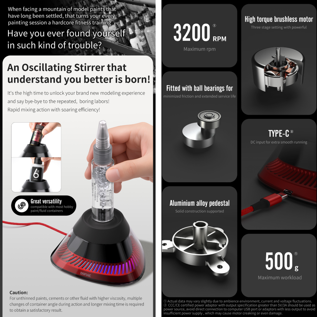 (New) DSPIAE เครื่องกวนสีขวดแบบสั่น Oscillating Stirrer