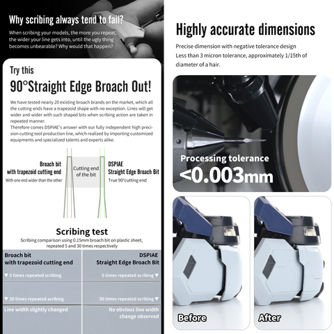 (New) DSPIAE ปากกา-มีดเดินลาย Straight Edge Broach & Step Scraper Dspiae