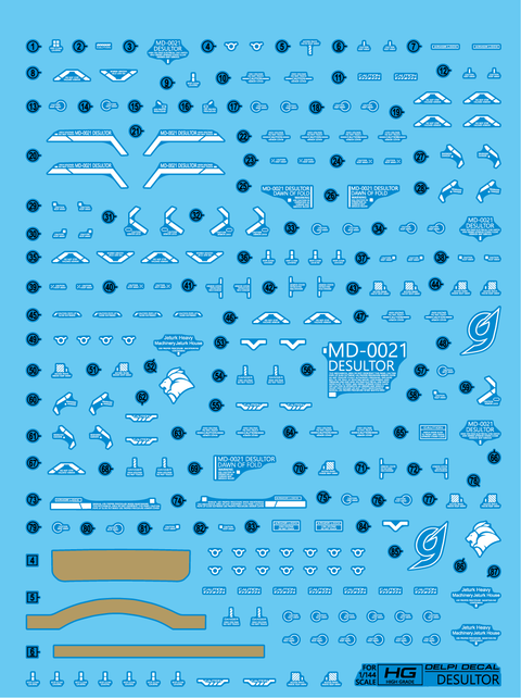 Delpi Decal (ดีคอลน้ำ) HG DESULTOR Delpi Decal