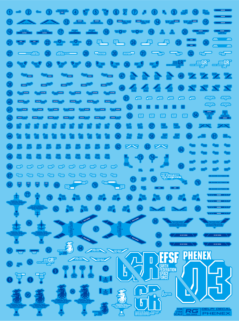 Delpi Decal (ดีคอลน้ำ) RG/HG Phenex Delpi Decal