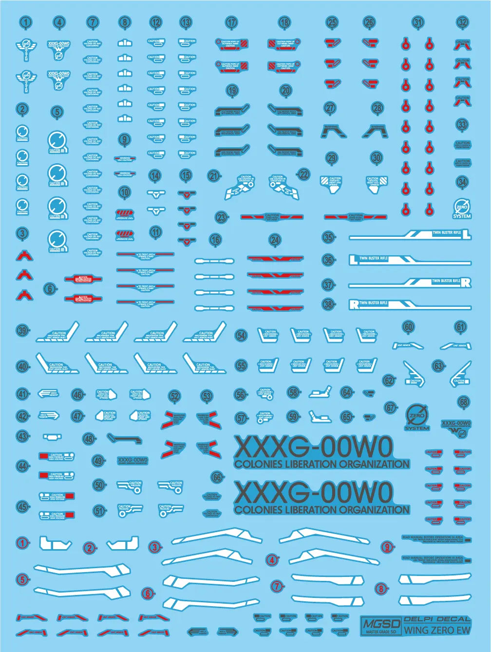 Delpi Water Decal (ดิแคลน้ำ) MGSD Wing Zero Gundam Delpi Decal