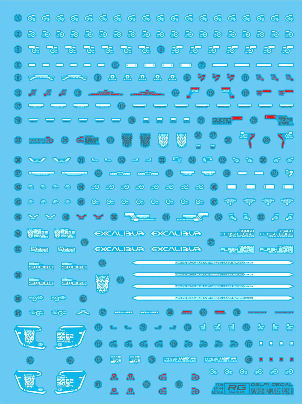 Delpi Decal (ดีคอลน้ำ) RG Sword Impulse Spec II Delpi Decal