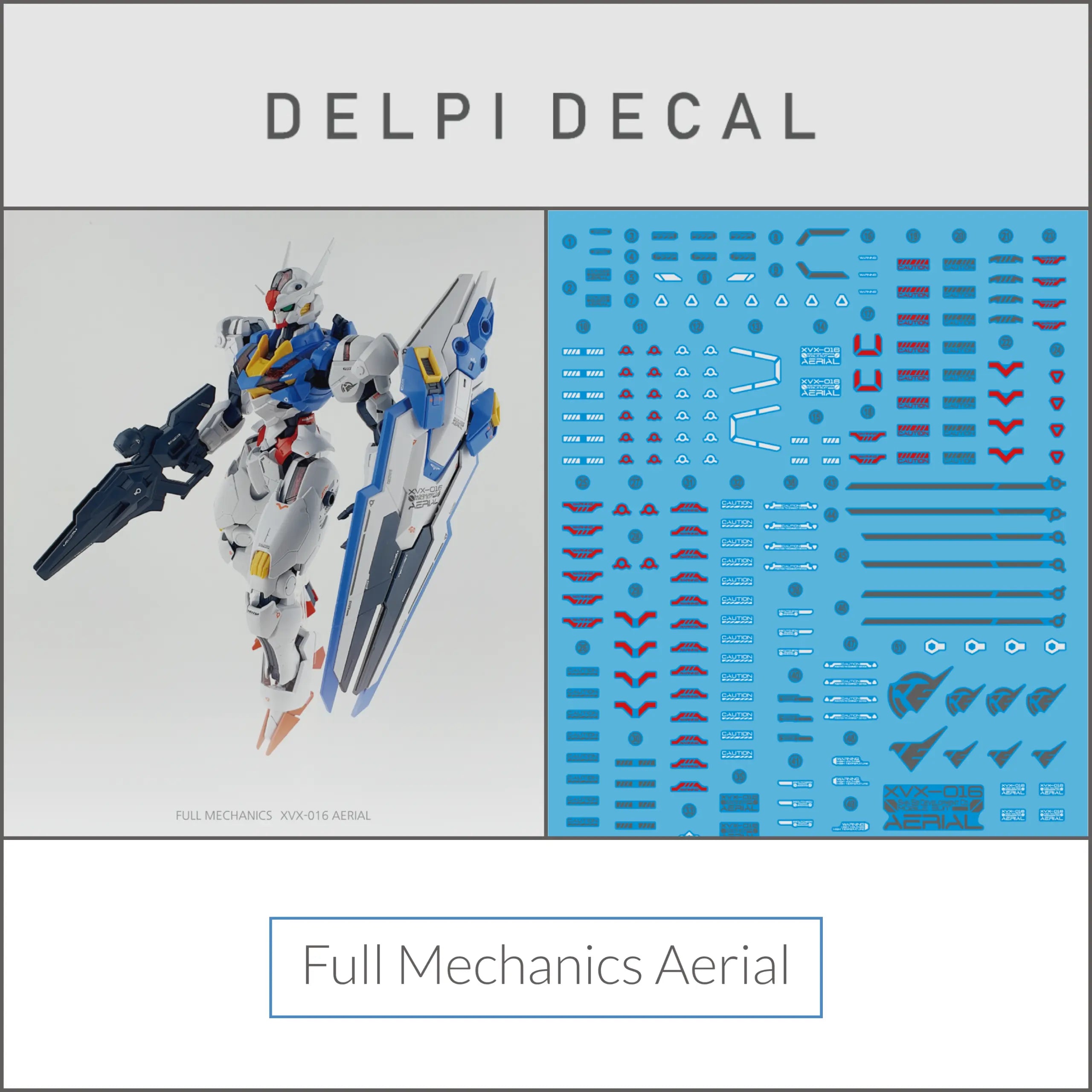 Delpi Water Decal (ดิแคลน้ำ) FM Aerial Gundam Delpi Decal