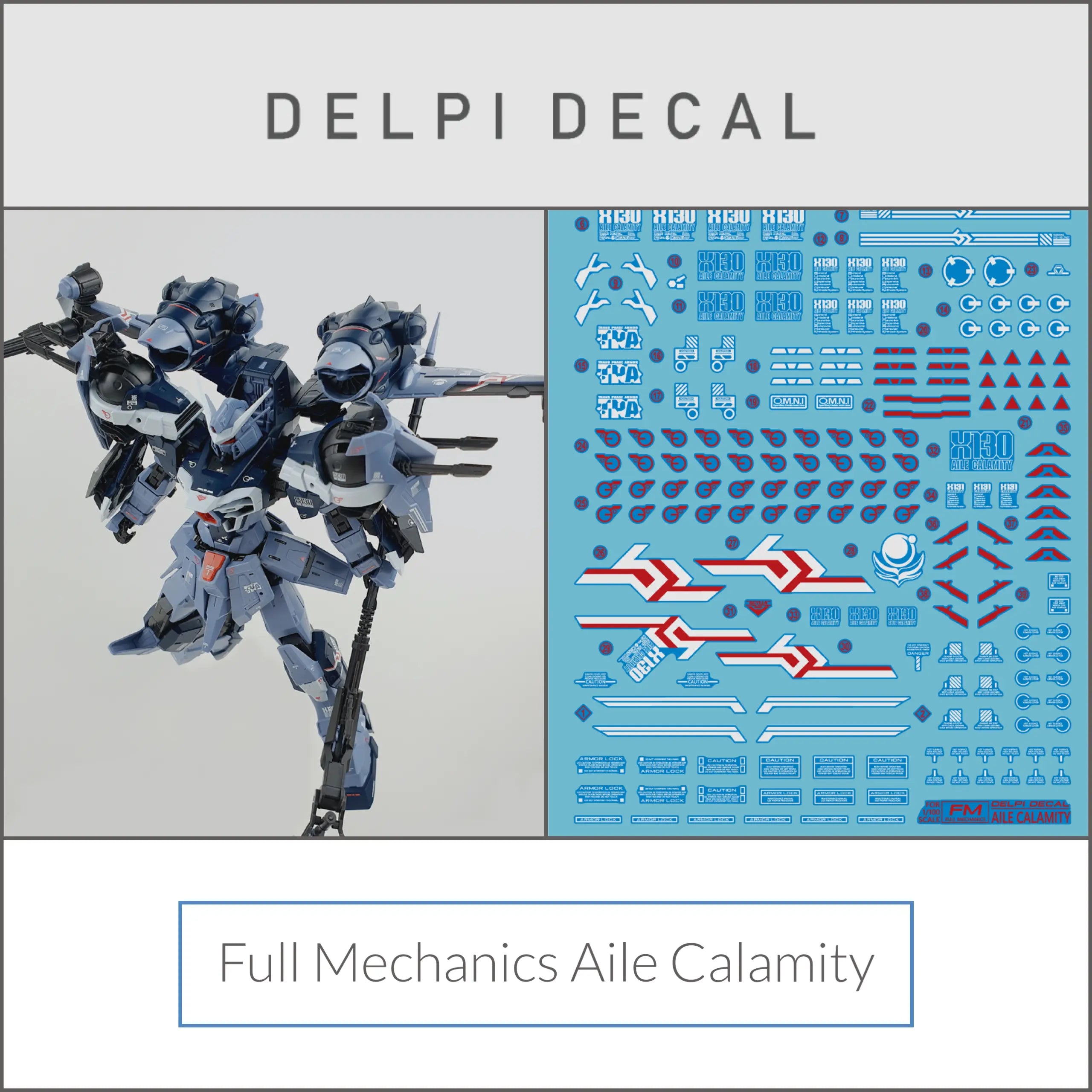 Delpi Water Decal (ดิแคลน้ำ) FM Aile Calamity Gundam Delpi Decal