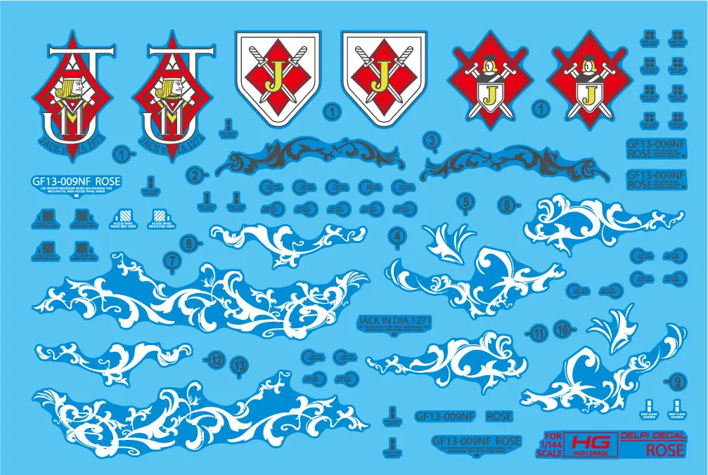 Delpi Water Decal (ดิแคลน้ำ) HG Rose Gundam Delpi Decal
