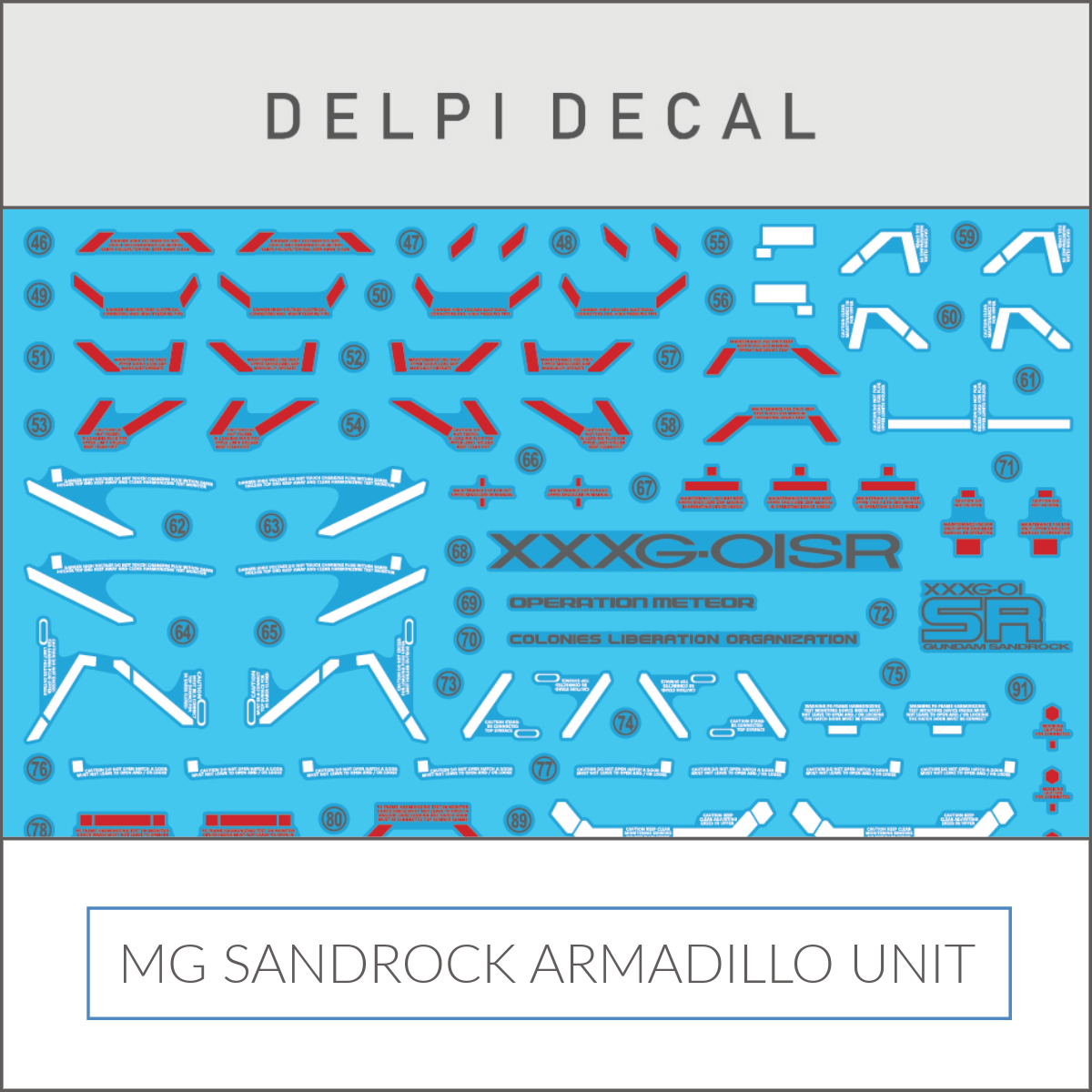 Delpi Decal (ดีคอลน้ำ) MG SANDROCK ARMADILLO UNIT Delpi Decal