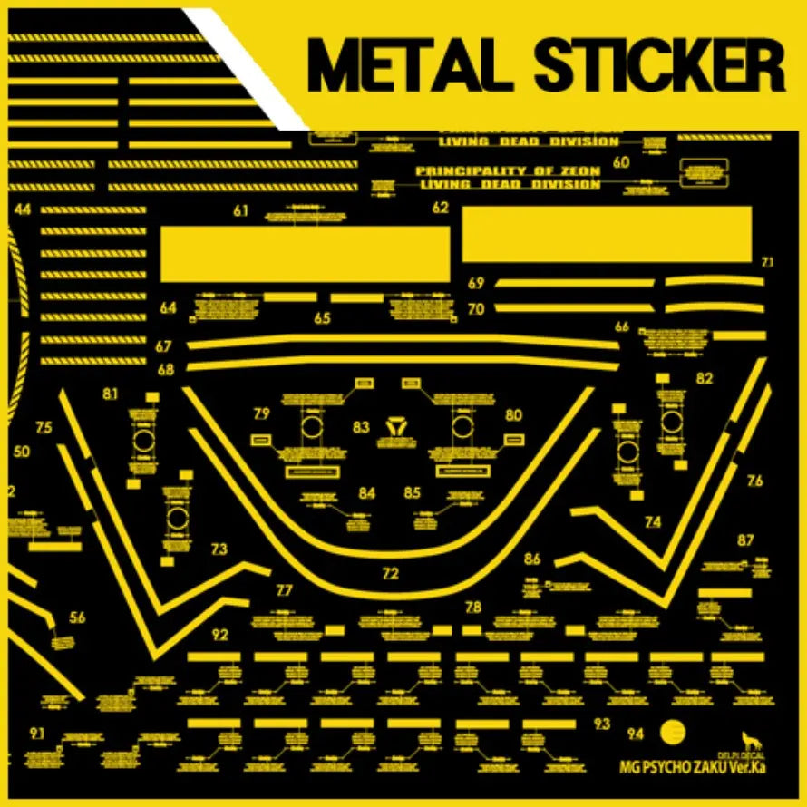 Delpi Metal Sticker (สติกเกอร์โลหะ) MG Psycho Zaku [Thunderbolt] Ver.Ka (Gold) Delpi Decal