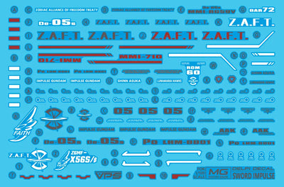 Delpi Water Decal (ดิแคลน้ำ) MG Impulse (Force , Sword , Blast) Gundam Delpi Decal