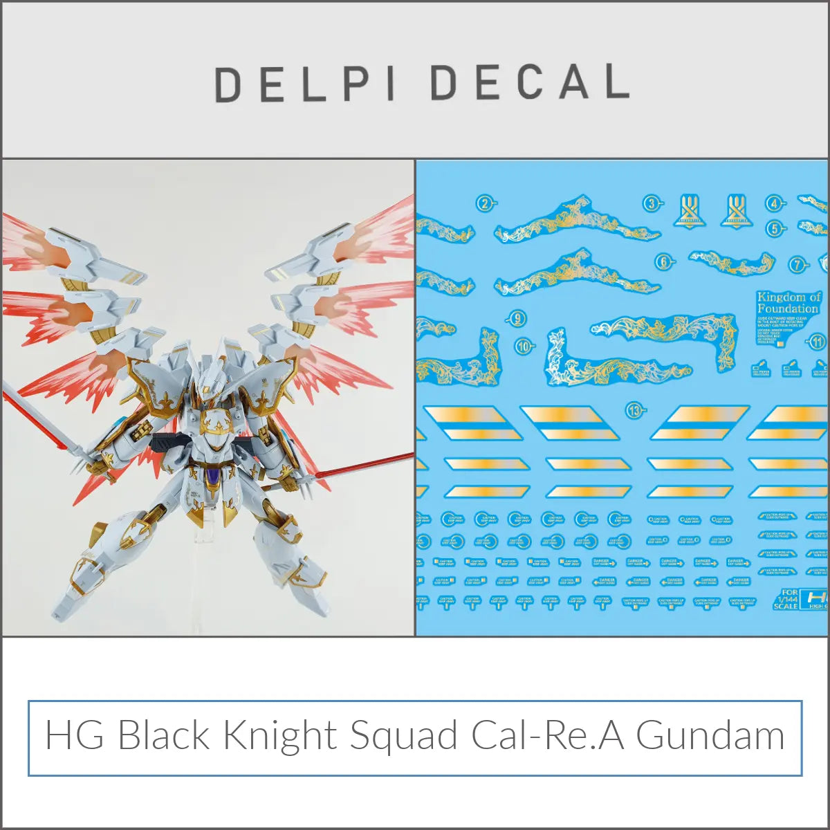 Delpi Water Decal (ดิแคลน้ำ) HG Black Knight Squad Cal-Re.A Gundam Delpi Decal