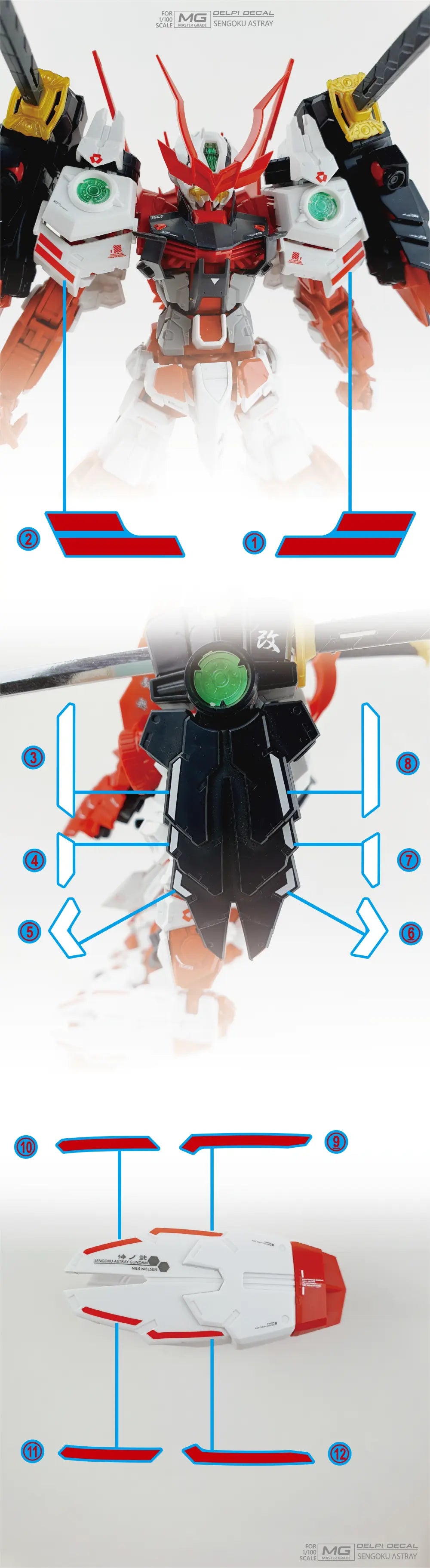 Delpi Water Decal (ดิแคลน้ำ) MG Sengoku Astray Gundam Delpi Decal