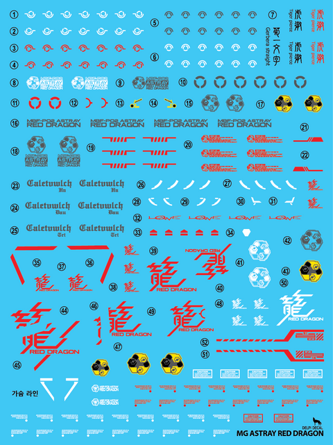 Delpi Water Decal (ดิแคลน้ำ) MG Astray Red Dragon Gundam