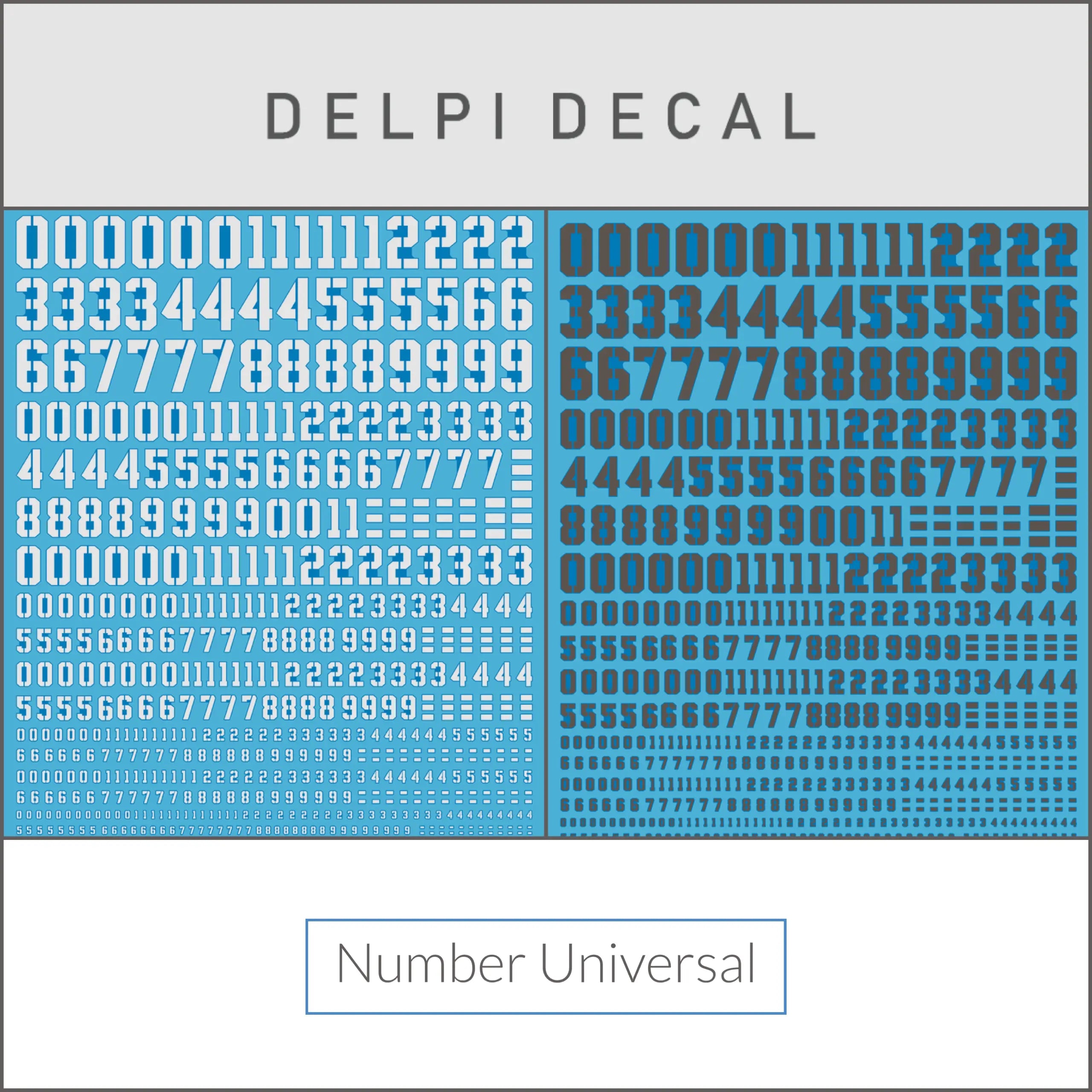 Delpi Water Decal (ดิแคลน้ำ) Number Universal Delpi Decal