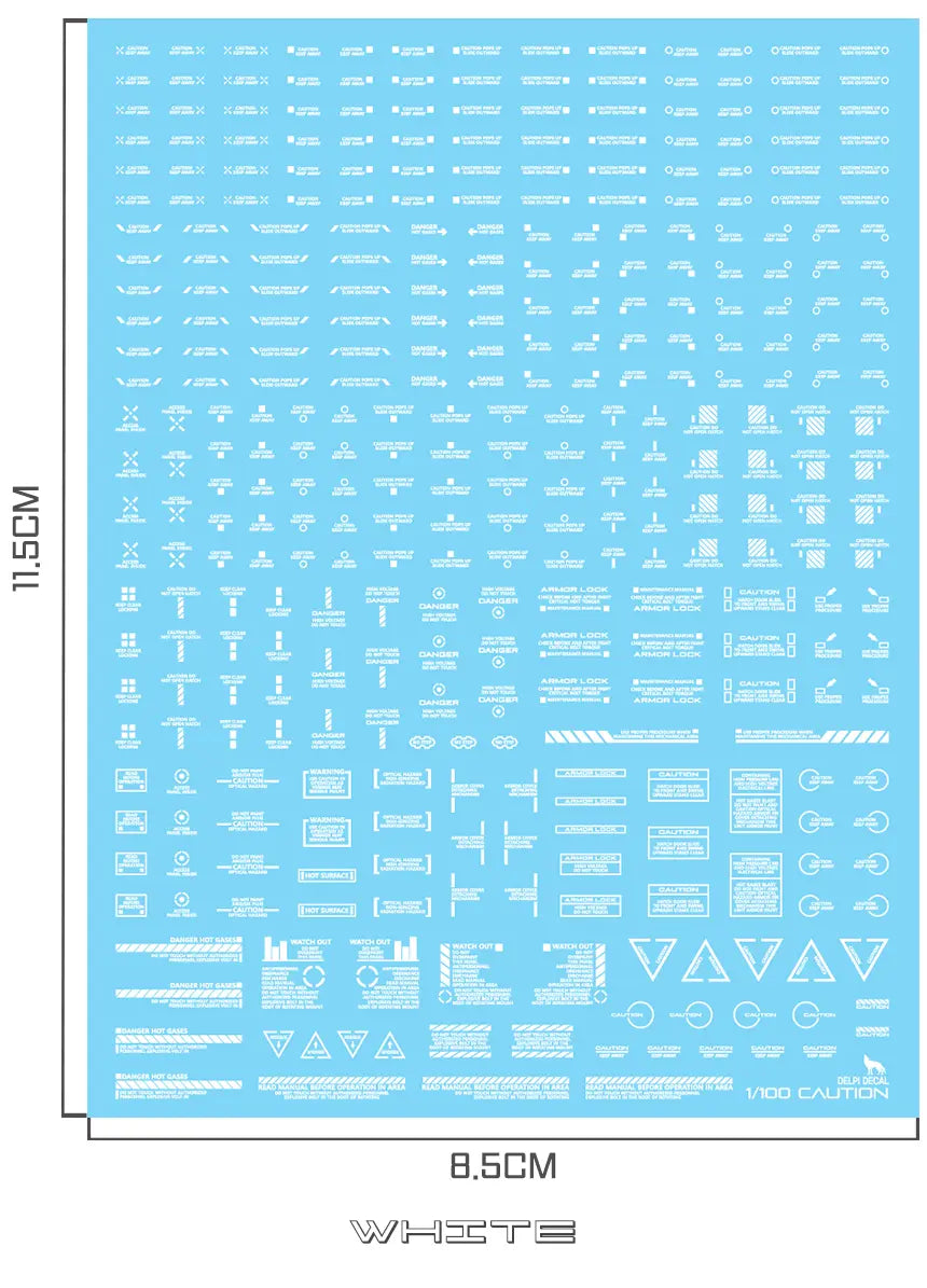 Delpi Water Decal (ดิแคลน้ำ) 1/100 Mechanical Caution Delpi Decal