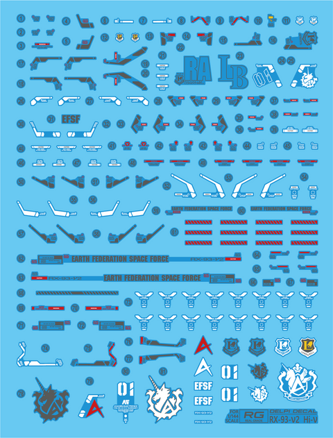 Delpi Water Decal (ดิแคลน้ำ) RG RX-93-2 Hi-V Gundam