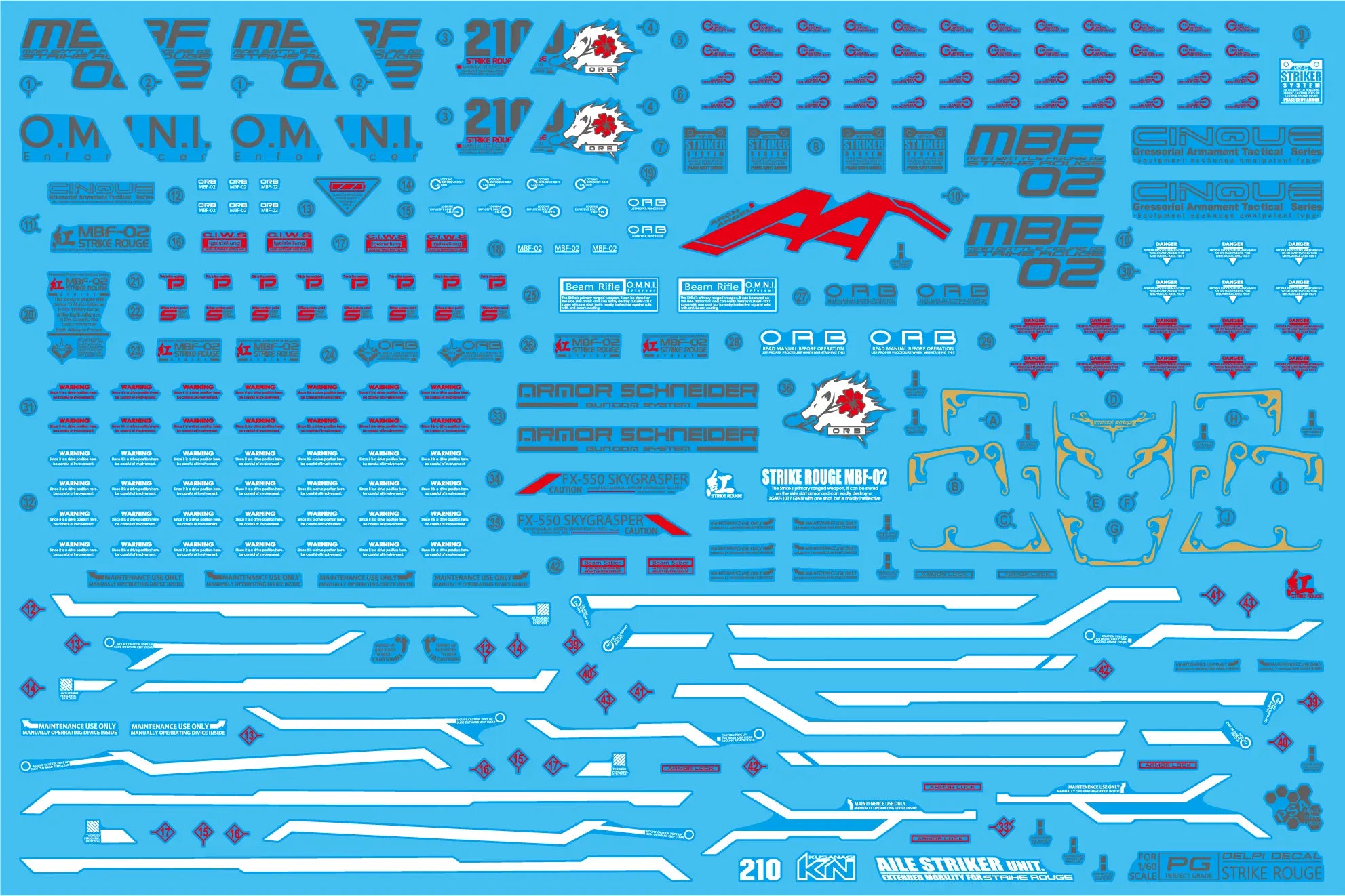 Delpi Water Decal (ดิแคลน้ำ) PG Strike Rouge Gundam Delpi Decal