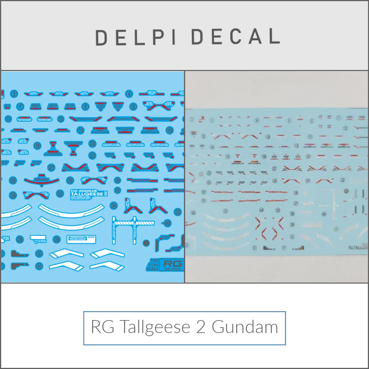 Delpi Water Decal (ดิแคลน้ำ) RG Tallgeese 2 Gundam Delpi Decal