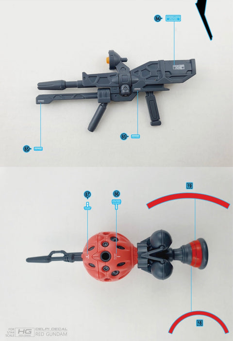 Delpi Decal (ดีคอลน้ำ) HG RED Delpi Decal