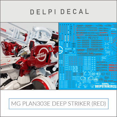 Delpi Decal (ดีคอลน้ำ) MG PLAN303E DEEP STRIKER (RED) Delpi Decal