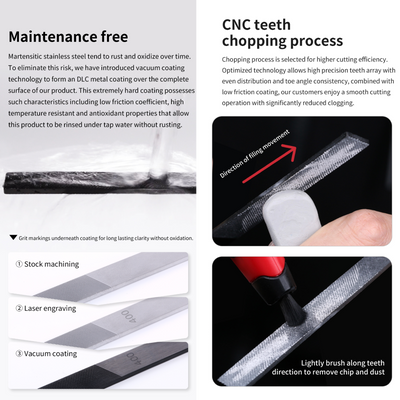 (New) DSPIAE ตะไบโมเดลสแตนเลสเคลือบคาร์บอน DLC Coated Stainless Steel File
