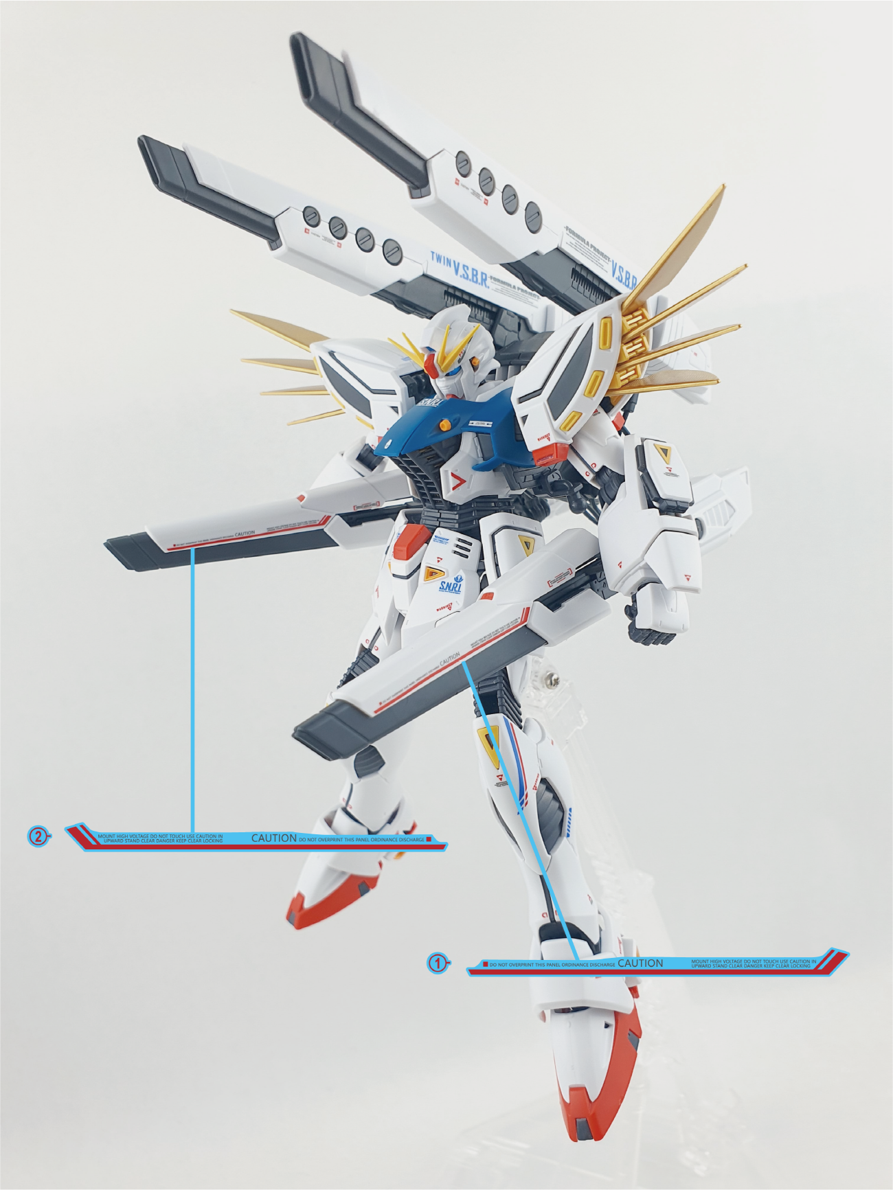 Delpi Decal (ดีคอลน้ำ) MG F91 TWIN V.S.B.R. & BACK CANNON Delpi Decal