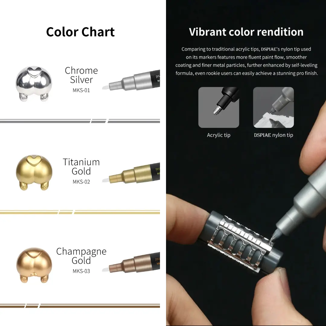 Super Metallic Color Marker By DSPIAE ปากกาสี Metallic Dspiae