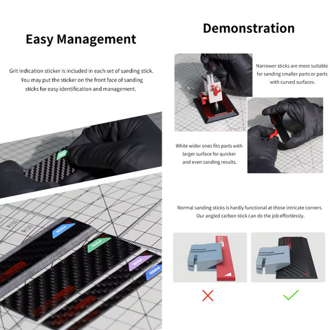 Carbon Fiber Sanding Stick By DSPIAE แท่งคาร์บอนไฟเบอร์ สำหรับกระดาษทราย