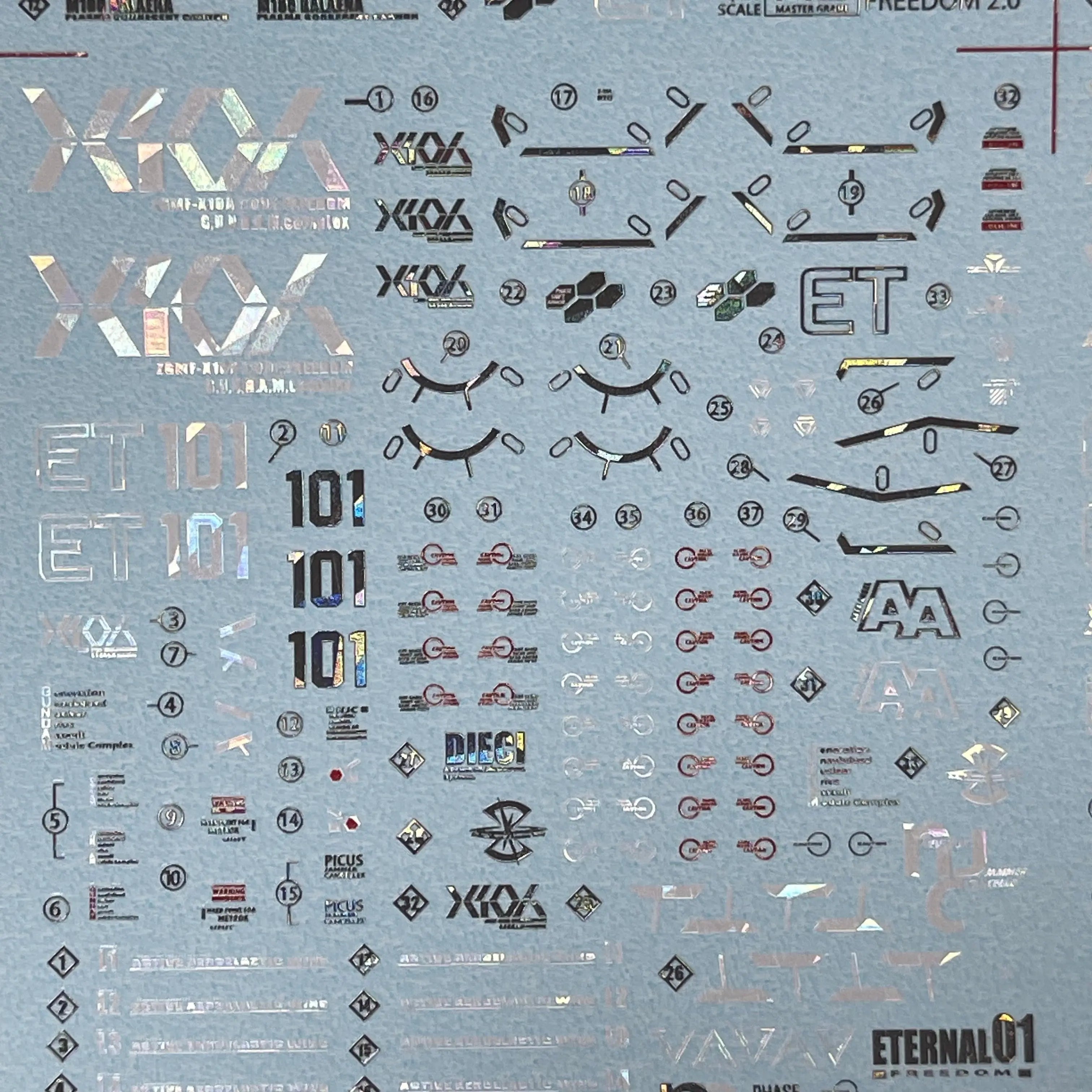 Delpi Water Decal (ดิแคลน้ำ) MG Freedom 2.0 Gundam Delpi Decal