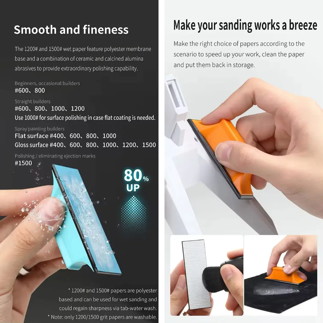 Combination of Self-adhesive Sandpaper By DSPIAE กระดาษทรายพร้อมด้ามจับ Dspiae