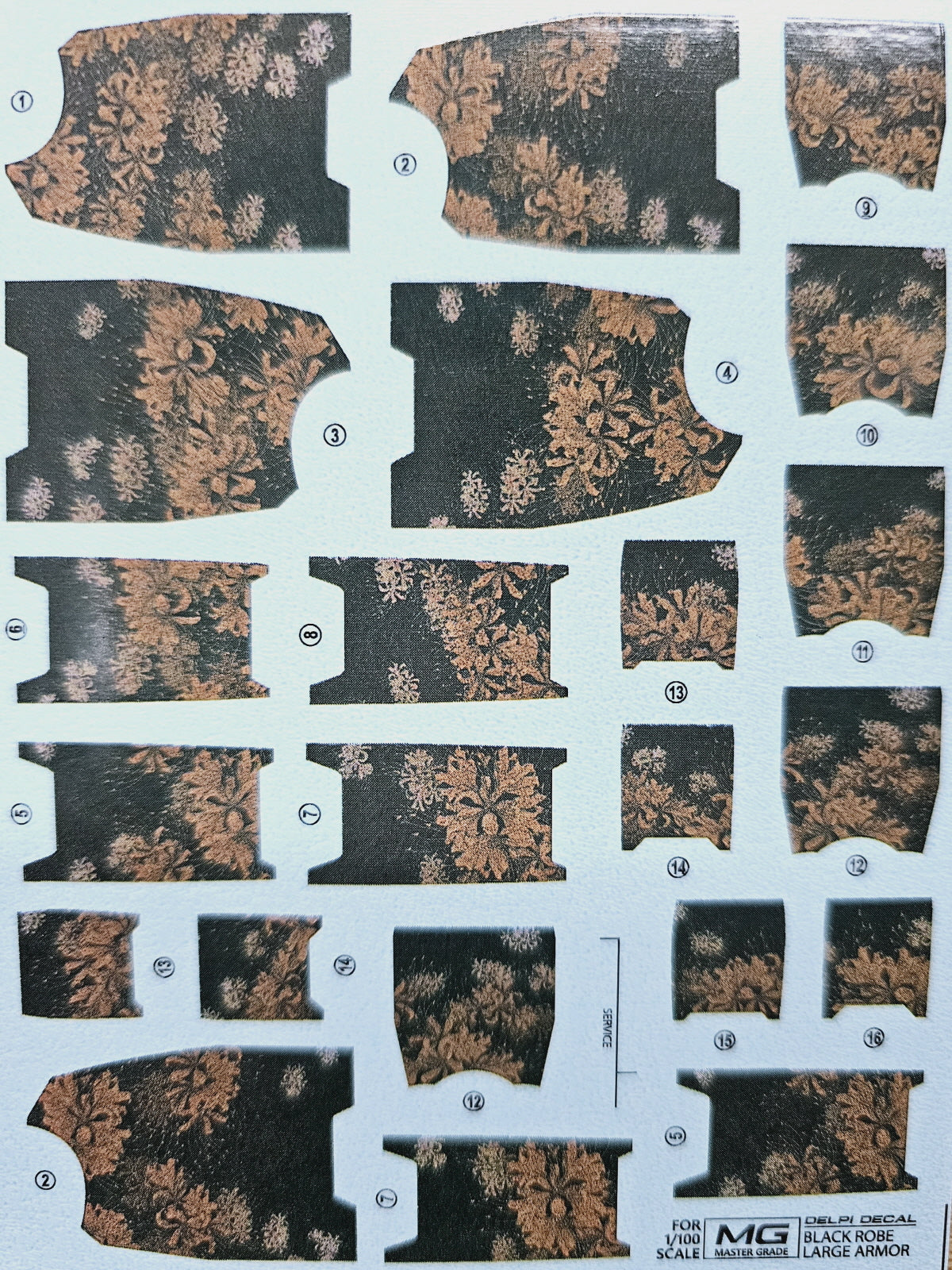 Delpi Decal (ดีคอลน้ำ) MG SHIN MUSHA BLACK ROBE LARGE ARMOR Delpi Decal