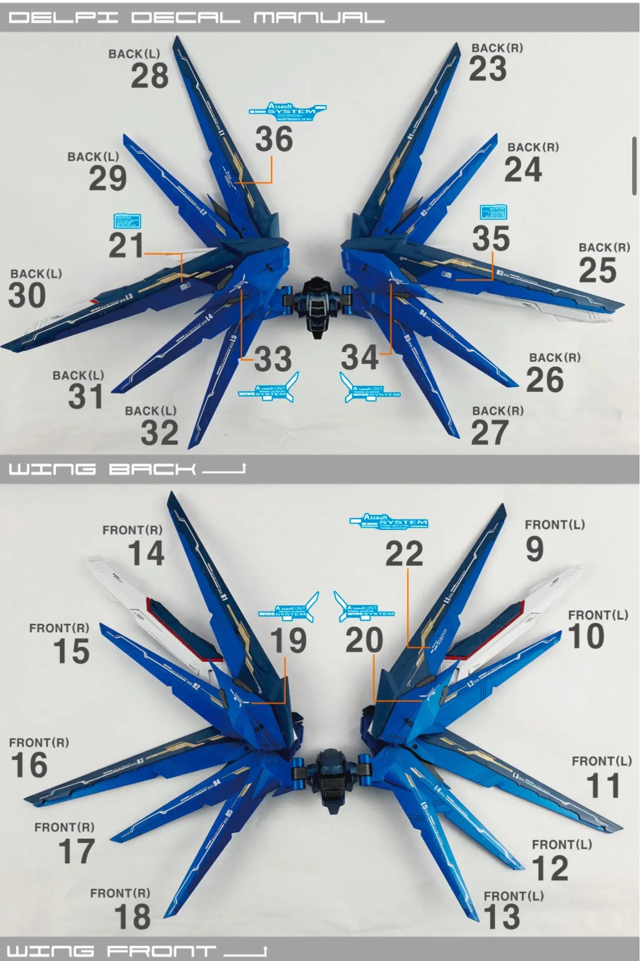Delpi Water Decal (ดิแคลน้ำ) MG Freedom 2.0 Gundam Delpi Decal