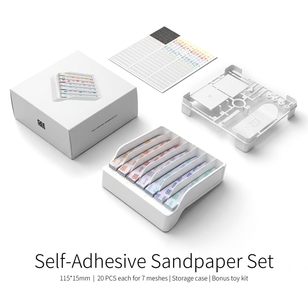 (New) GEEHOBBY ชุดกระดาษทรายแบบมีกาวในตัวพร้อมกล่องเก็บ สำหรับกันพลา/โมเดล Self-Adhesive Sandpaper Set GEEHOBBY