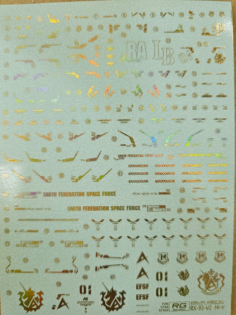 Delpi Decal (ดีคอลน้ำ) RG RX-93-2 Hi-V Delpi Decal