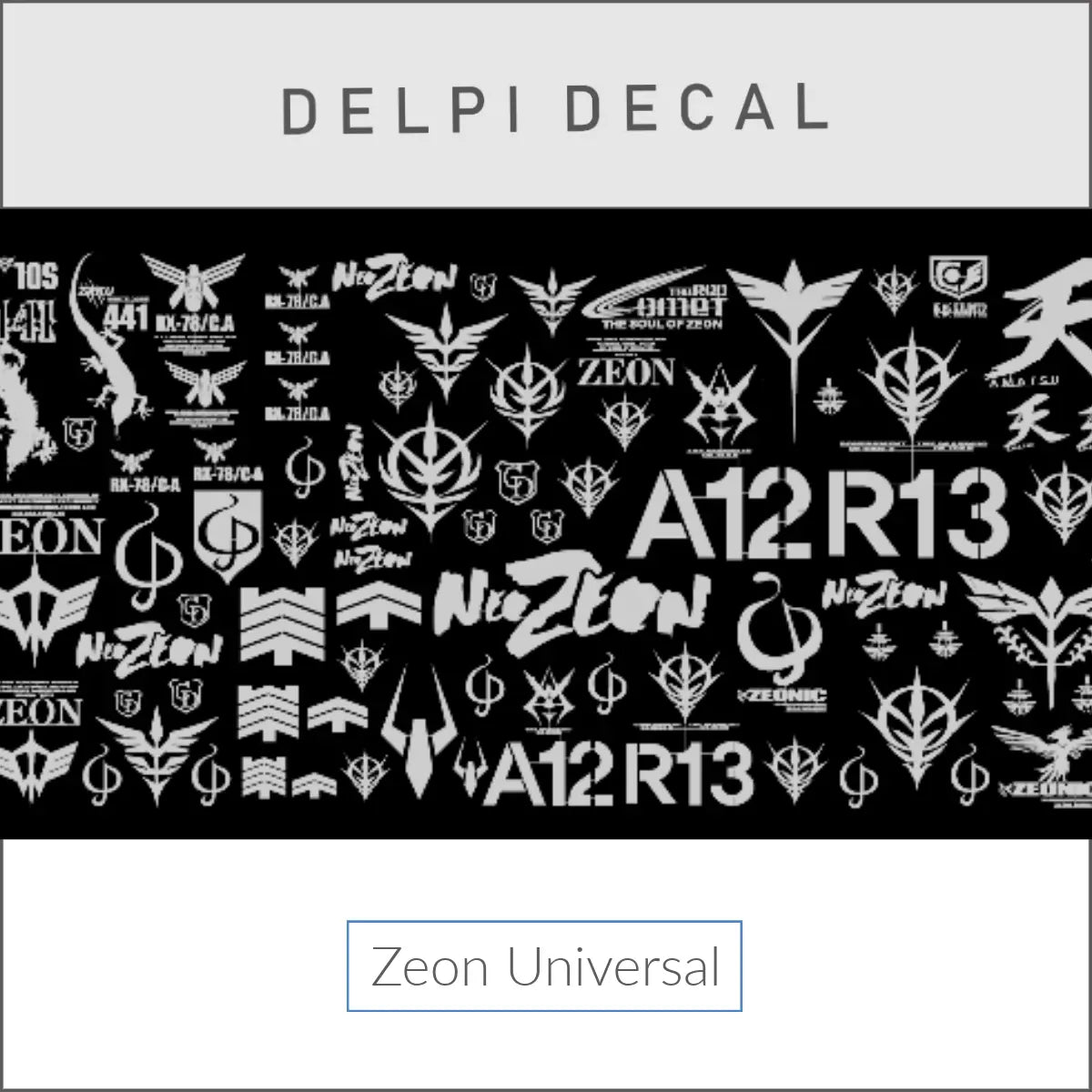 Delpi Decal (สติกเกอร์โลหะ) Zeon Universal (Silver) Delpi Decal