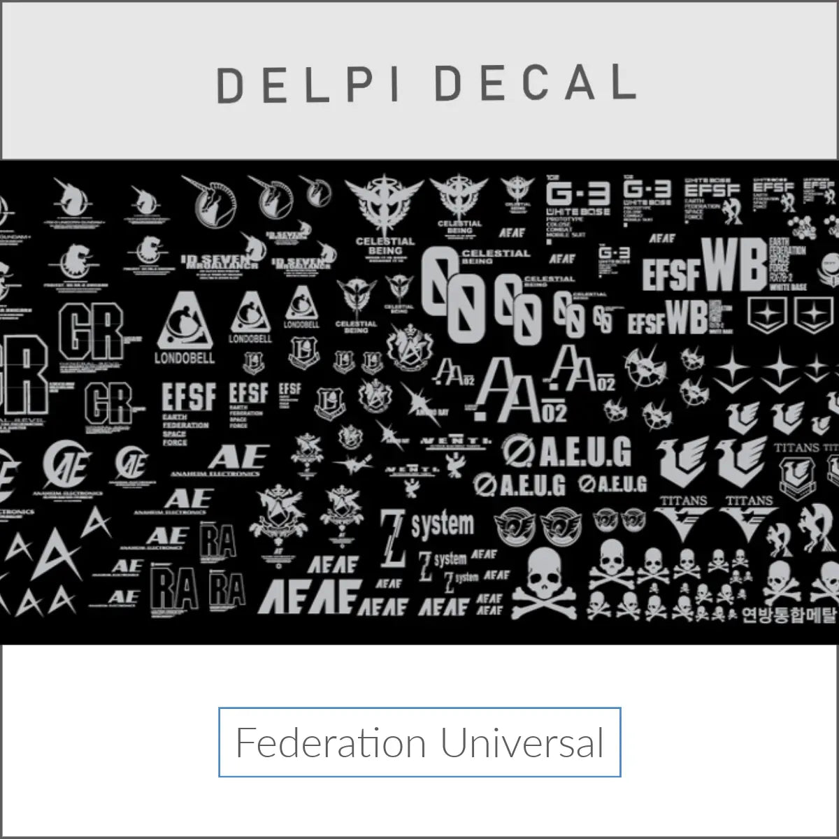 Delpi Decal (สติกเกอร์โลหะ) Federation Universal (Silver) Delpi Decal