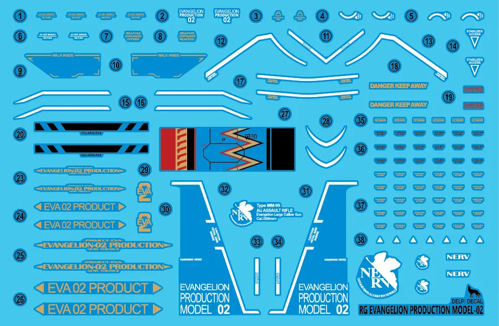 Delpi Water Decal (ดิแคลน้ำ) RG Evangelion Unit-02 Delpi Decal
