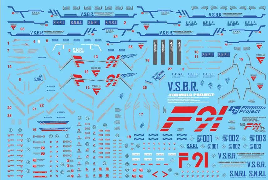 Delpi Water Decal (ดิแคลน้ำ) MG F91 Gundam Delpi Decal