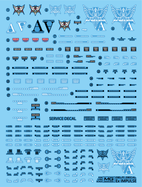 Delpi Water Decal (ดิแคลน้ำ) MG Ex Impulse Gundam