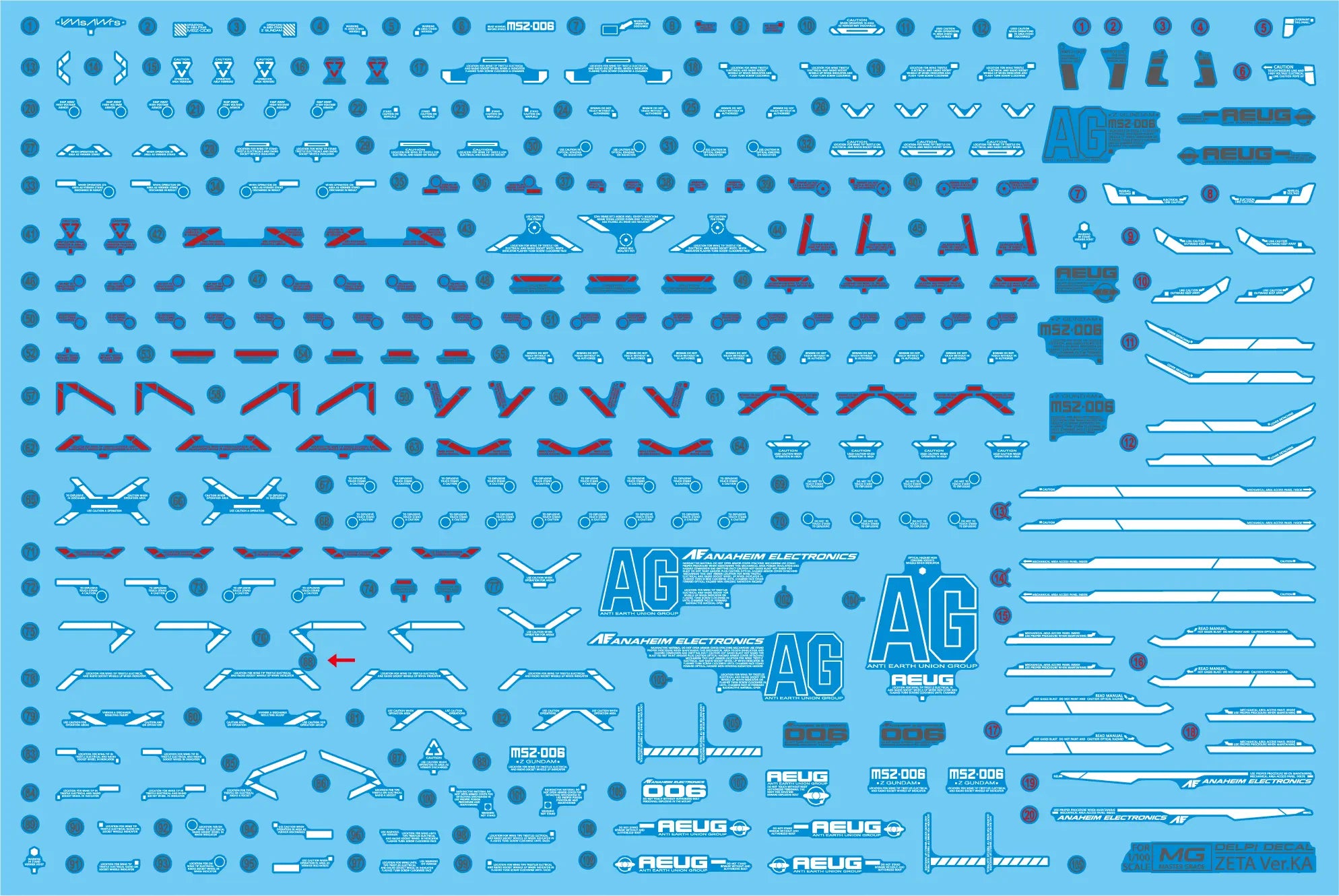 Delpi Water Decal (ดิแคลน้ำ) MG Zeta Ver.Ka Gundam Delpi Decal