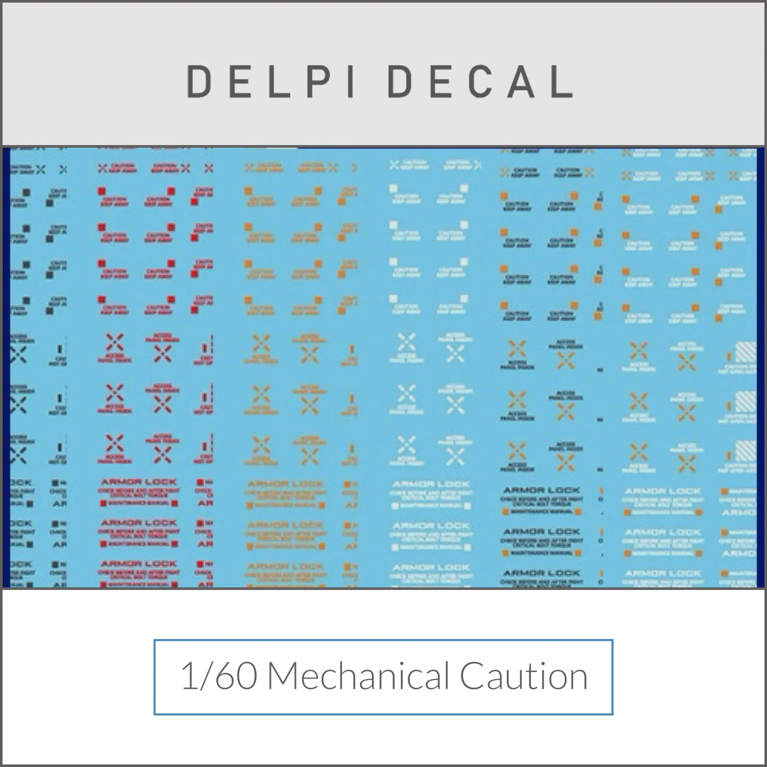 Delpi Water Decal (ดิแคลน้ำ) 1/60 Mechanical Caution Delpi Decal