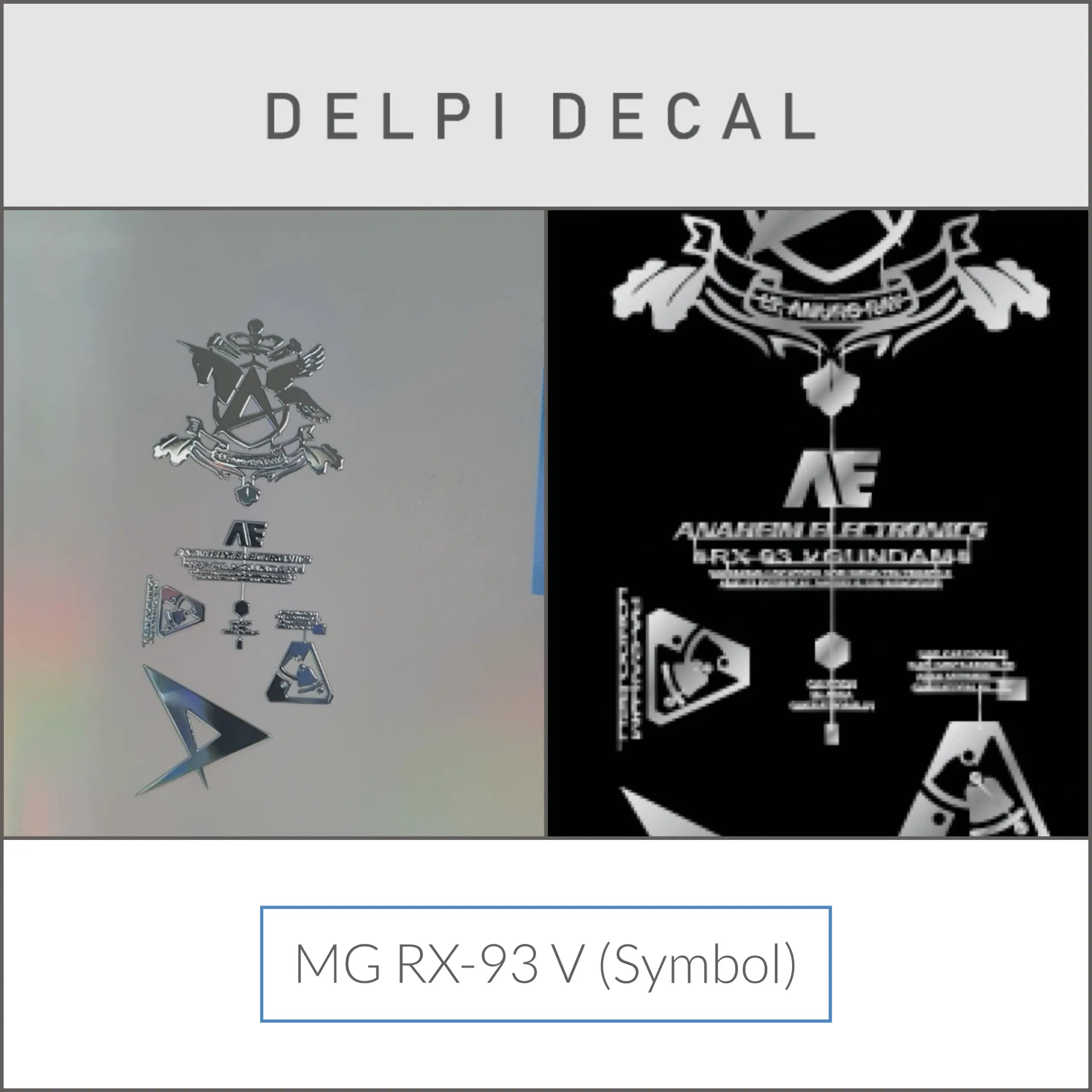 Delpi Metal Sticker (สติกเกอร์โลหะ) MG RX-93 V (Symbol) (Silver) Delpi Decal