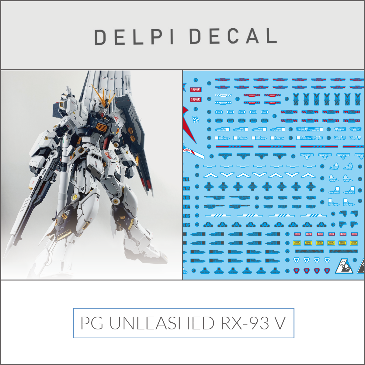 Delpi Decal (ดีคอลน้ำ) PG UNLEASHED RX-93 V Delpi Decal