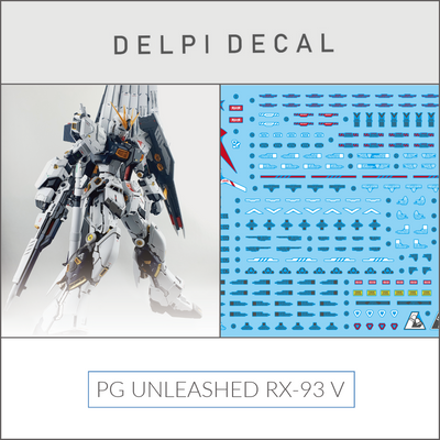 Delpi Decal (ดีคอลน้ำ) PG UNLEASHED RX-93 V Delpi Decal